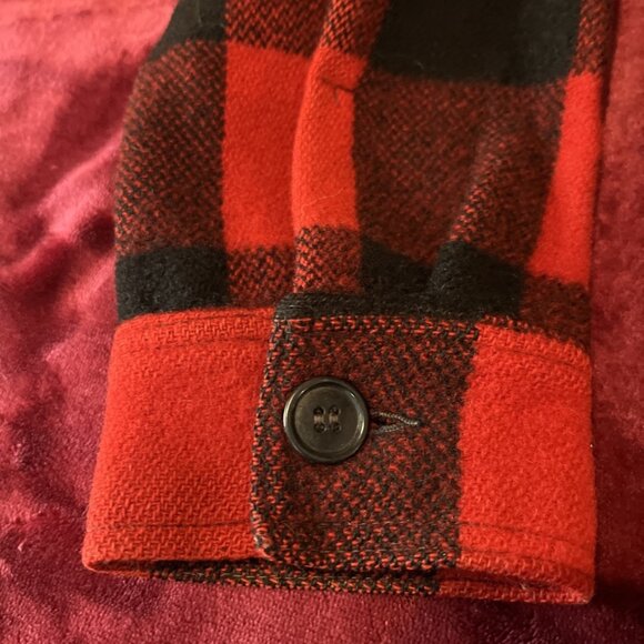 Bemidji Woolen Mills Pristine Vintage 1970 Heavy Wool Buffalo Plaid Shacket Sz M - Picture 7 of 10